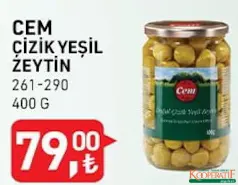 CEM ÇİZİK YEŞİL ZEYTİN 400 G